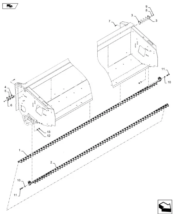 48185477 - Коса правая coarse в сборе 9м. жатки 740CF