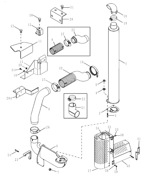 87520146 - Труба выхлопная с гофрой ДВС Mg.275,305